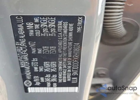 2024 Hyundai Santa Cruz Xrt z USA, uszkodzony, nr VIN 5NTJDDDFXRH118024